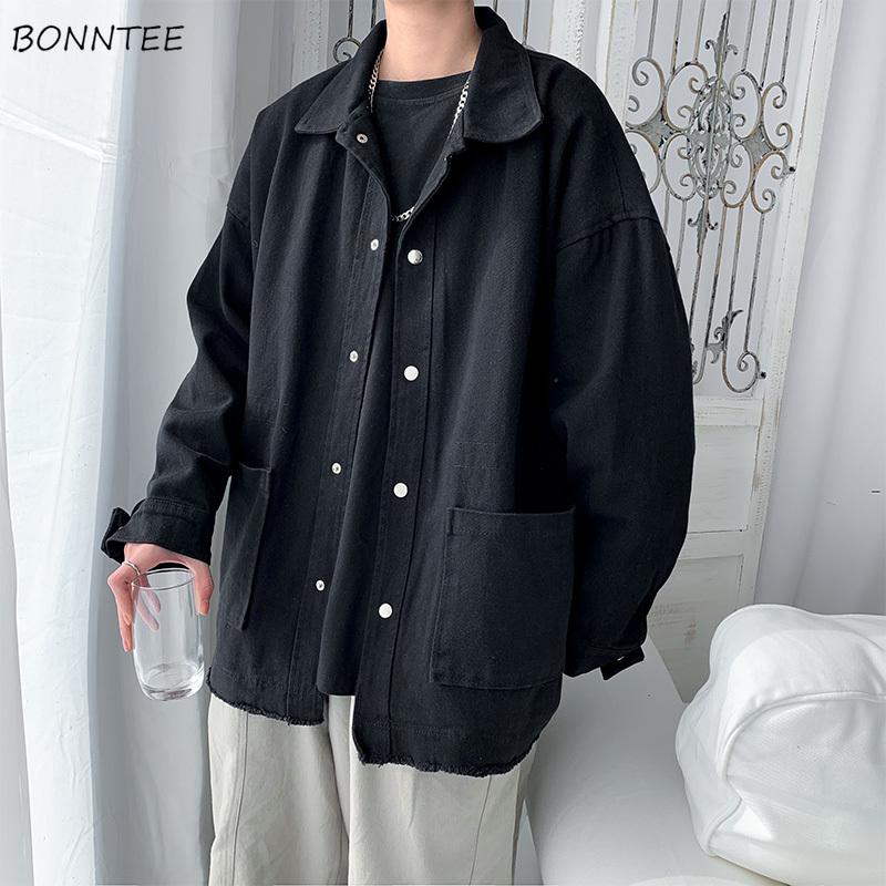 

Men's Jackets Men Autumn Cargo Japanese Korean Style Trendy Handsome Outwear Pockets All-match Fashion Loose Harajuku Teens Cazadora, Black;brown