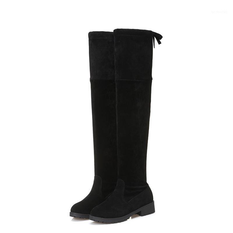 

High Quality New Women's Boots Size 35-41 Winter Over The Knee Boots Women Stretch Fabric Thigh High Sexy 2021 Woman Shoes Long1, Black plus velvet