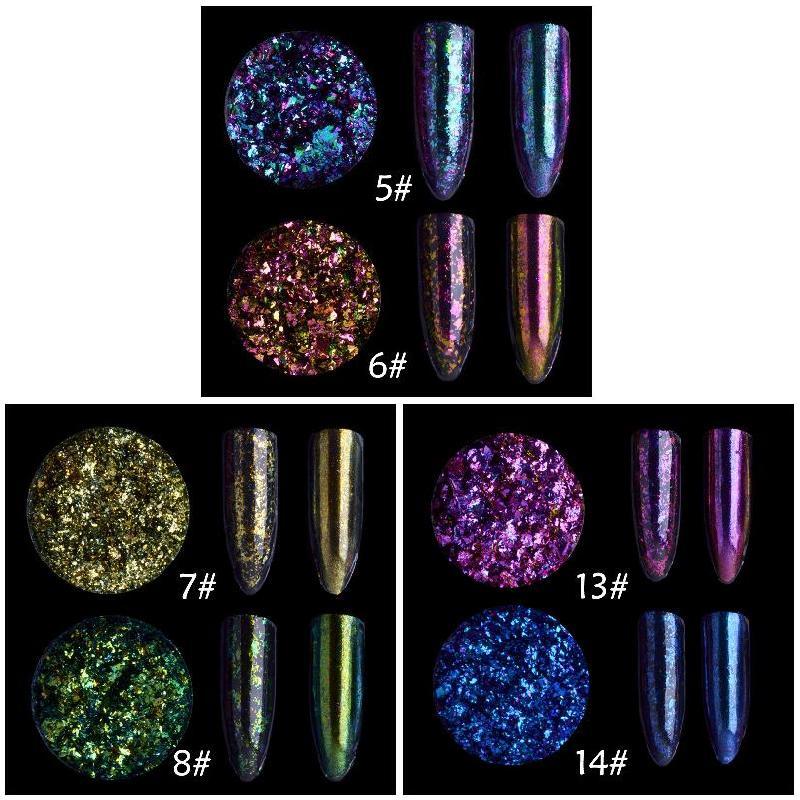 

1 Box Chameleon Flakes Magic Multi Chrome Nail Powder Glitter Sequins Nail Art Gel Manicure Supplies @ME88