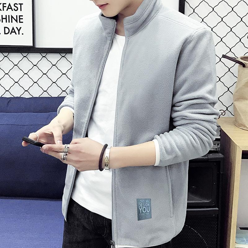 

Clothes jacket men slimming casual fashion Pure color jacket, Black