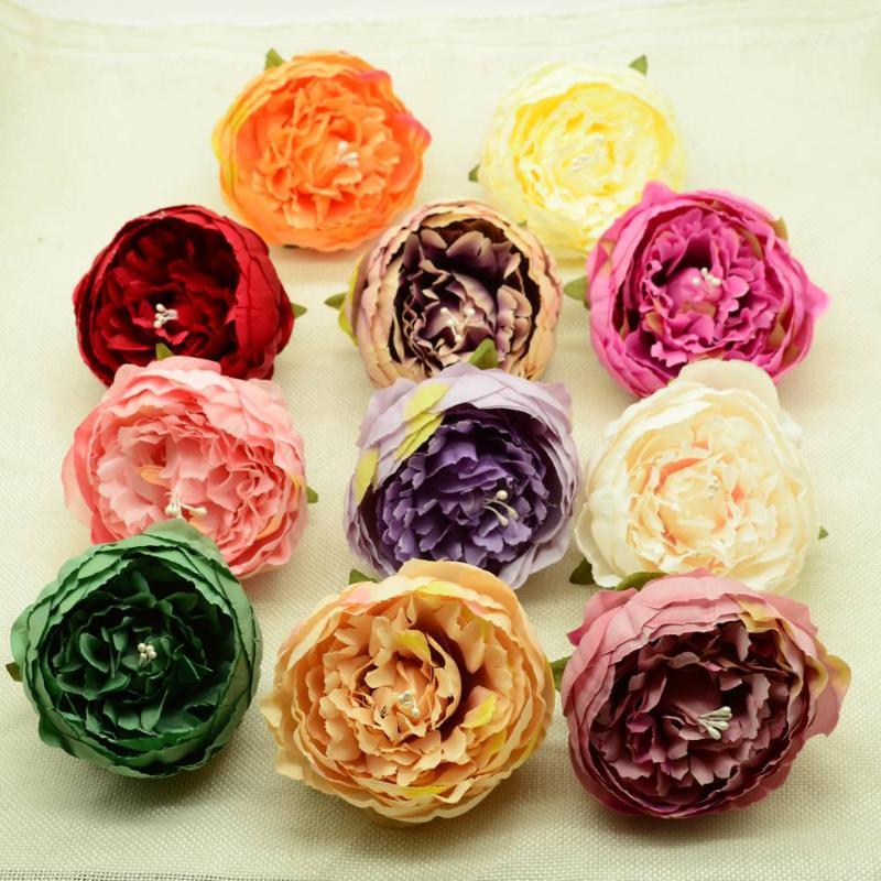 

Silk peonies christmas decorations for home wedding bridal accessories clearance fake stamen diy wreath gifts artificial flowers1, Brown