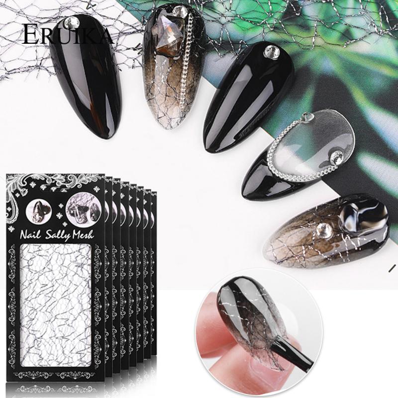 

1pcs 3D Mesh Nail Sticker Net Line Tape on Nails Holo Adhesive Silk Foil Gold Silver DIY Nail Art Transfer Decal Polish Tip, No6