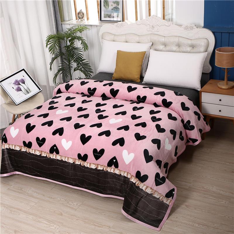 

High Quality Warm pink Flannel sofa blanket Bed Covers Soft Adult Throw Blankets Bedspread For The Couch