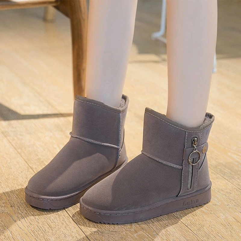 

Boots Women Flock Ladies Casual Winter Warm Plush Shoes Waterproof Women's Zippers Platform Non Slip Female Snow Boot 2020 #We0q, Black