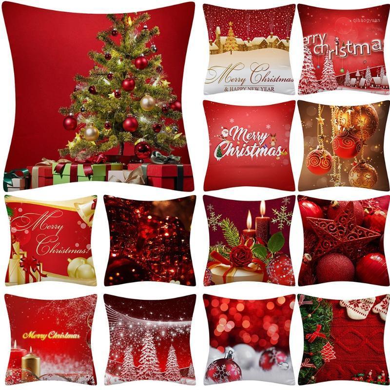 

Christmas Cushion Cover Pillow Case Glitter Polyester Sofa Throw Home Decor cojines decorativos para sofa housse coussin 45*45 F1