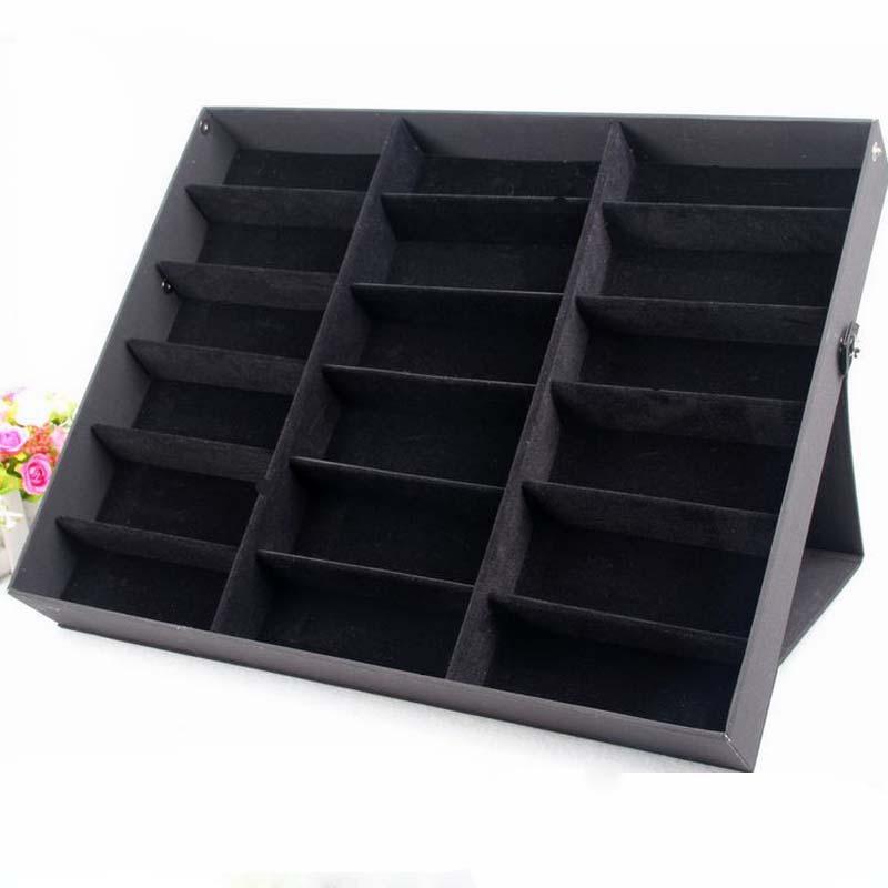 

Jewelry Sunglasses Accessories Showcase Glasses Display Box Storage Desktop Organizer For 18 Pairs Of Eyewear Box