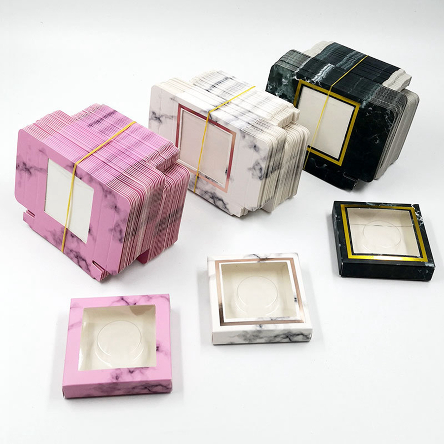 

Mink Eyelash Package Boxes American Flag Printed False Eyelashes Square Packaging Empty Eyelash Box Case Lashes Box