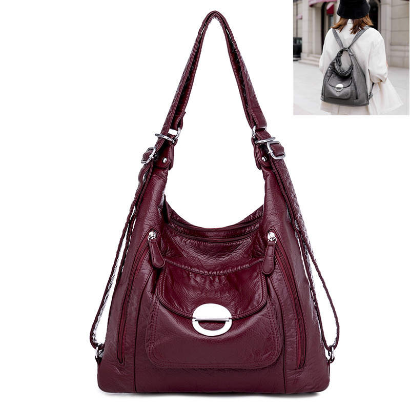 

Luxury leather handbags women's multifunction designer shoulder bags for soft women great occasional bag capacity, Gray