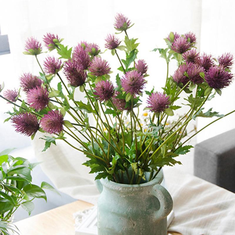 

Artificial 3 Heads Thorn Parsley Flower Branch DIY Artificial Flower Plastic Simulation Flowers Home Living Room Wedding Decor, Blue