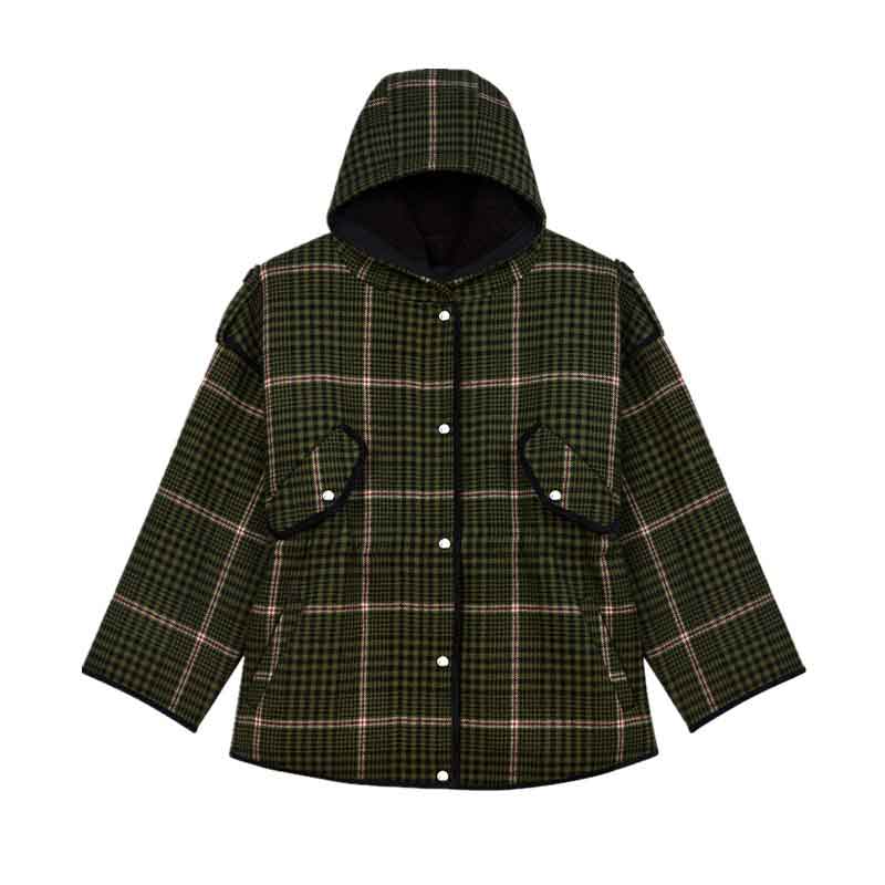 

famous stylist women's outwear blends 20aw grace female cothing style high street elements long jacket wool outerwaer size s, Black