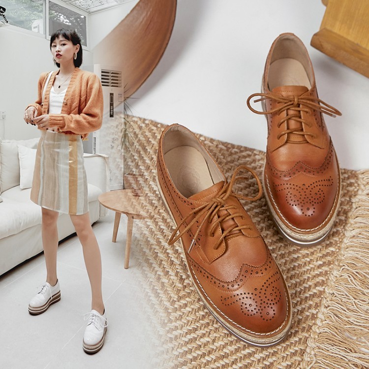 

2021 Genuine Shoes Sculpted Funk Ladies British Style French Moccasins LBF1, White-spring