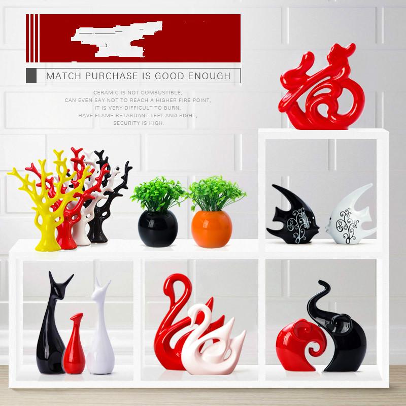 

Ceramic animal Figurine home Decor plant Statue Desktop decoration Modern Ornaments Wedding Gift G