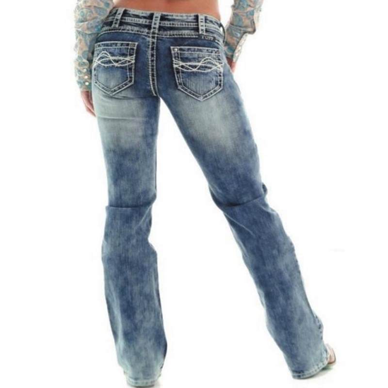 

Women Jeans Elastic High Waist Wide Leg Denim Pants Ripped Jeans for Women Loose Trousers Plus Size Plus Size 210203, Blue