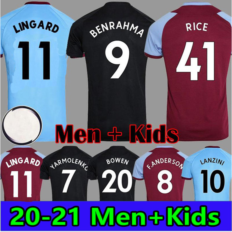 

20 21 LANZINI ANTONIO soccer jersey YARMOLENKO BENRAHMA BOWEN football shirt 2021 LINGARD RICE BALBUENA NOBLE maillot de futol, Away