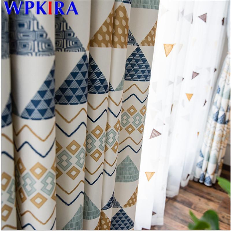 

Printed Geometric Window Curtains For Living Room Voile Sheer Curtain Bedroom Soft Kitchen Drape Panel Fashion 1PC W-AD399#301, Tulle