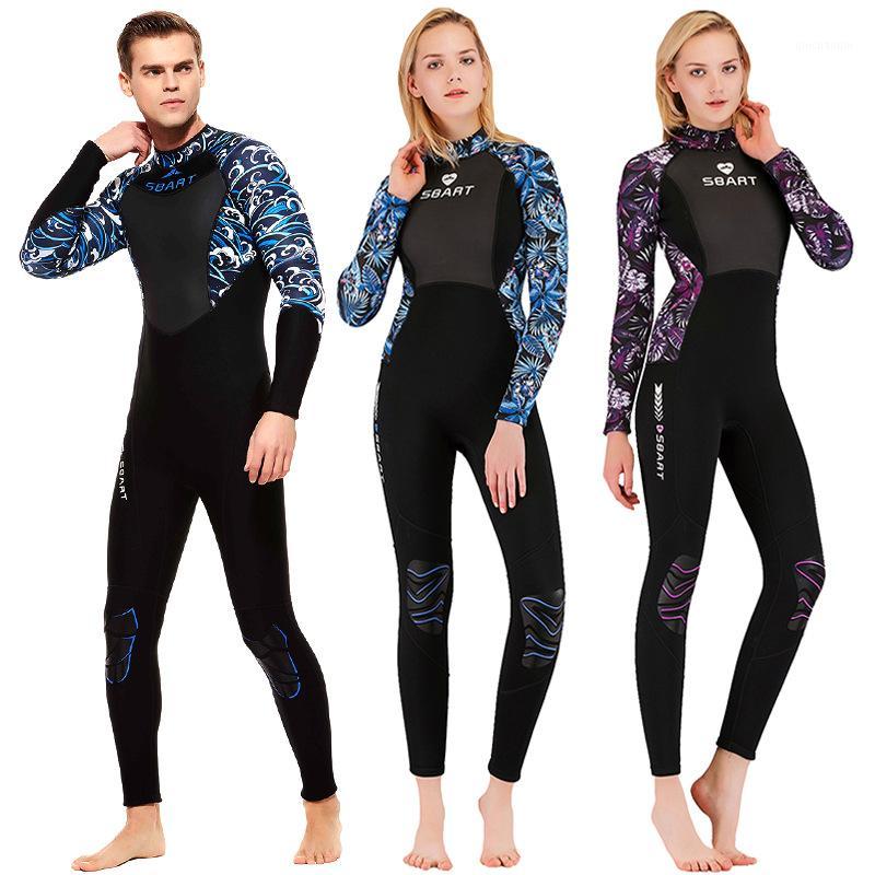 

SBART 3MM Full body Female Male Wetsuit Neoprene Nylon Scuba Dive Print One-piece Sun Protection Thicken Diving Suit for Snorkel1