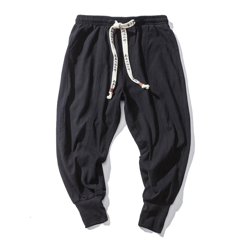

2021 New Tang Men's Loose Linen Pants Torozelo Japanese Cotton Tracks Chinese Style Grand Line Bloomers Knickerbockers HMU1