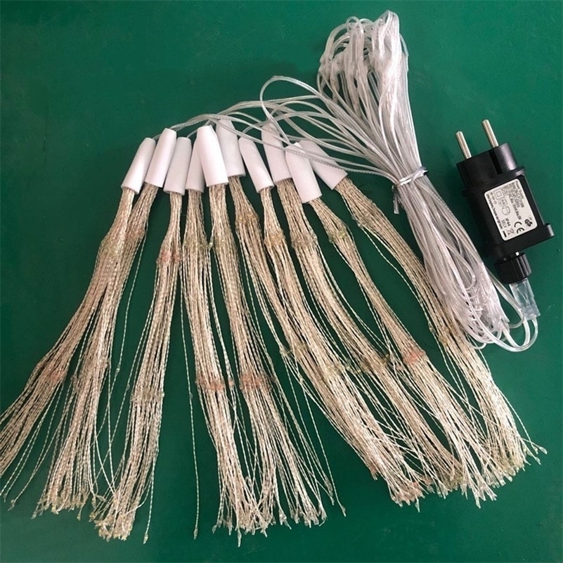 

5/10pcs Hanging Sphere Lights LED Starburst Light EU US Plug Waterproof Fairy Lights Copper Wire Lights Christmas Decoration 201204