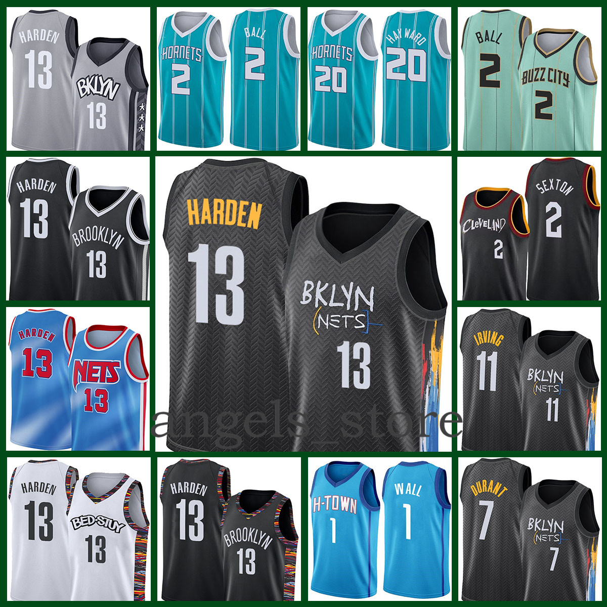 

Brooklyn Net James 13 Harden Kyrie Mens 11 Irving 2021 New basketball Jersey Collin 2 Sexton LaMelo 2 Ball Gordon 20 Hayward Ivory, Jersey-huangfeng