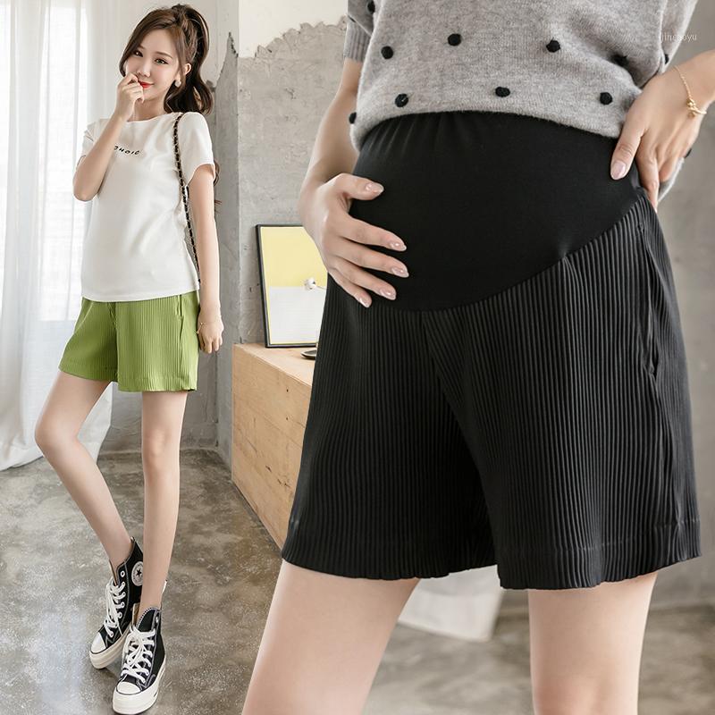 

Pregnant Women Capri-pants Shorts Summer Clothes Vertical Stripe Pregnancy Fashion Belly Pants Pregnant Maternity Clothes 0811, Black