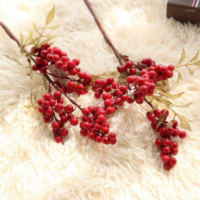 

10 Pcs Simulation Red Foam Berry Beans Artificial Plants for Christmas Decoration Home Flower Accessories Fake Berries Branch1