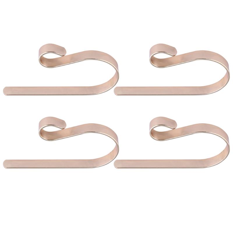 

1 Set 4 Pcs Christmas Stocking Holders Metal Mantel Hooks Multipurpose Hangers
