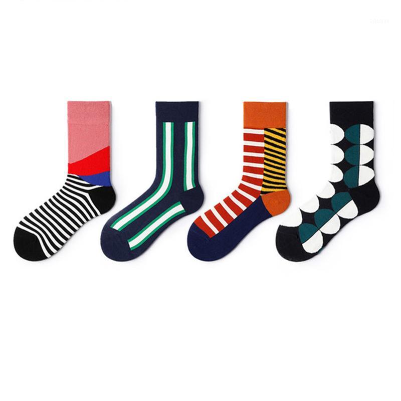 

Hip Hop Men's Socks Colorful Stripe Long Socks Crew Man Fashion Sock Skateboard Calcetines Mujer High Quality1