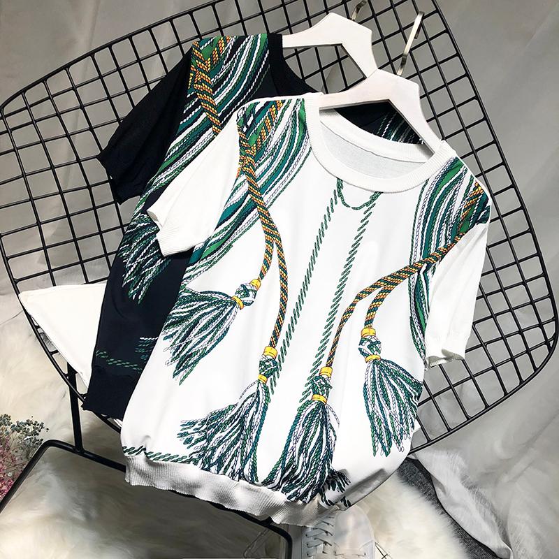 

12131 Fashion women's Sweaters 2021 Runway Luxury European Design party style women's Clothing, Black