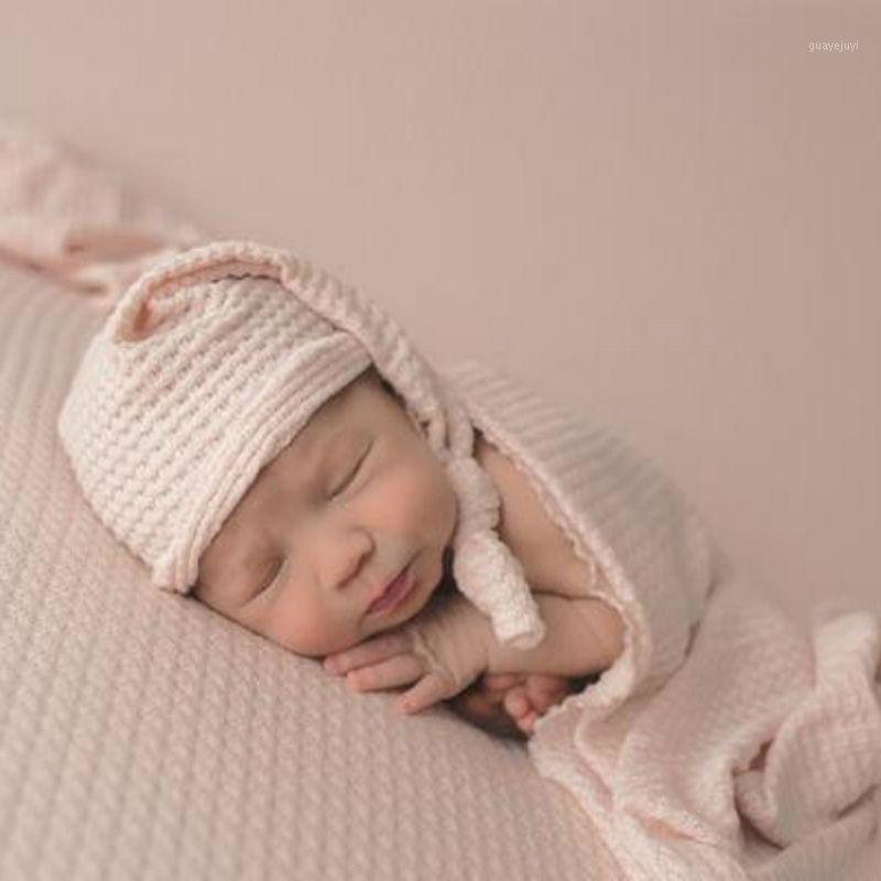 

Newborn Stretch Wrap and hat Swaddle Baby Photography Blankets Newborn Shooting Baby New born Pic1, White