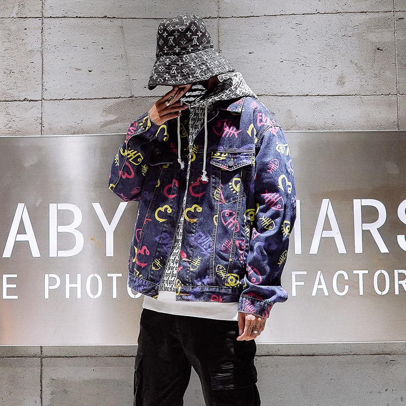 

Denim Men's 2021 Spring Autumn New Street Hip High-quality Jacket Male Clothes B4hv, Blue