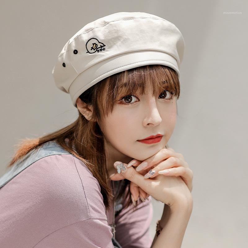 

women autumn winter new Beret Korean cute retro bud hat French Artist Beanie Hat Cap painter Newsboy Caps Female Bonnet caps1, Beige