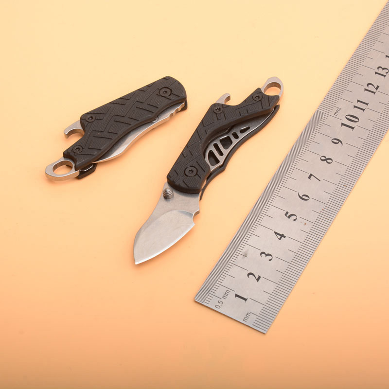 

2Pcs/Lot KS 1025X Cinder Plain Keychain Folding Knife Pocket Folder + Bottle Opener With Retail Bag Package
