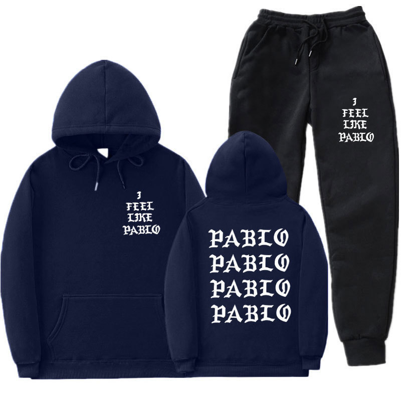 

Men's I feel like Pablo Fleece Hoodie sweater + Pant Set, Khaki mk110