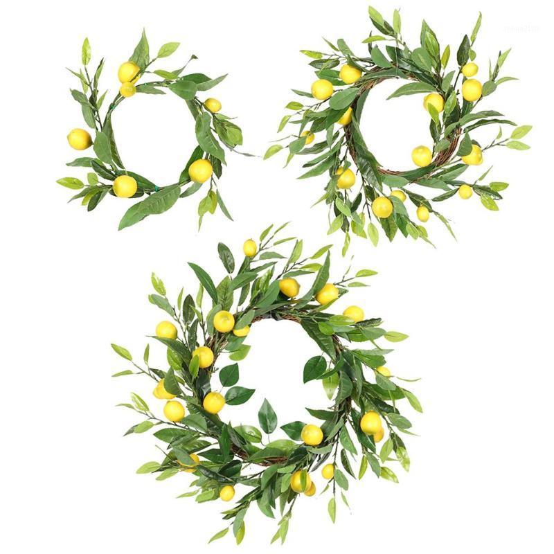 

Artificial Wreath With Rattan Ring Wall Hanging Garland With Leaves For Front Door Home Wedding Decoration1, 35cm