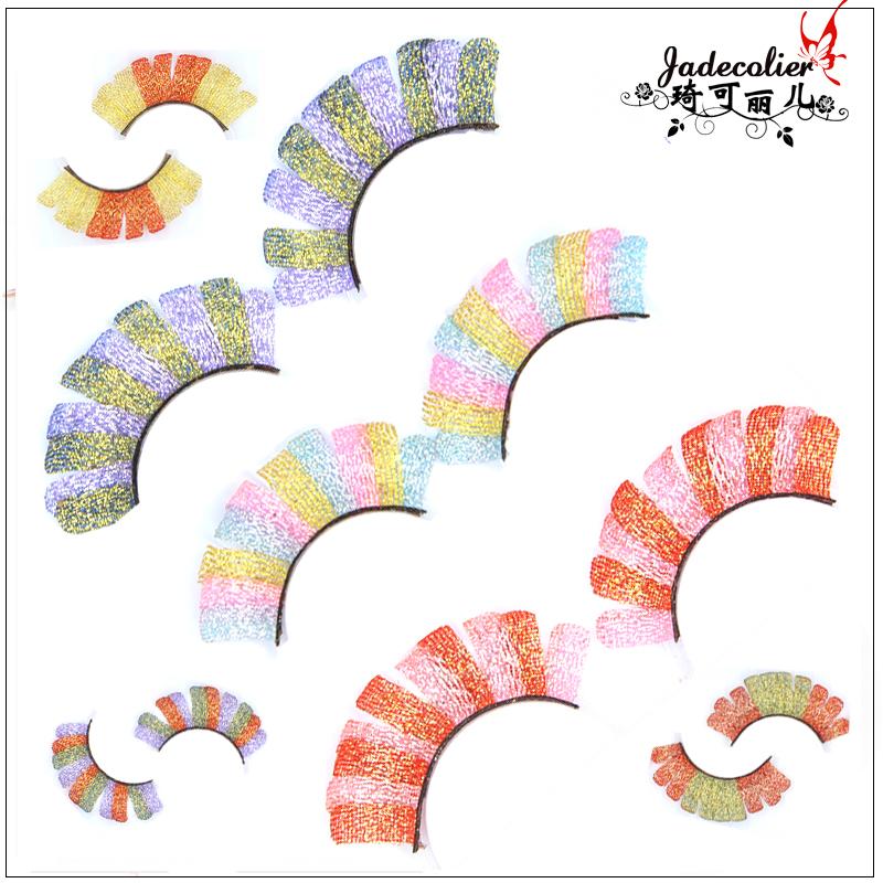 

1 Pair Colorful Latin Dance Stage Performance Creative Lace False Eyelash Exaggerated Colorful Beauty Makeup Lashes Tools