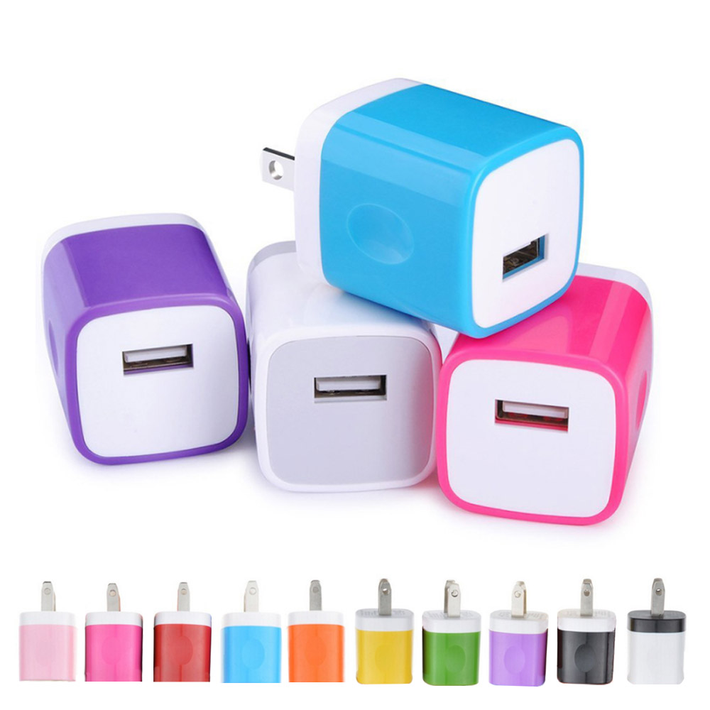 

5V/1A Colorful Travel Power Adapter Home Wall Charger Charging Plug for Samsung Universal Charging Charger