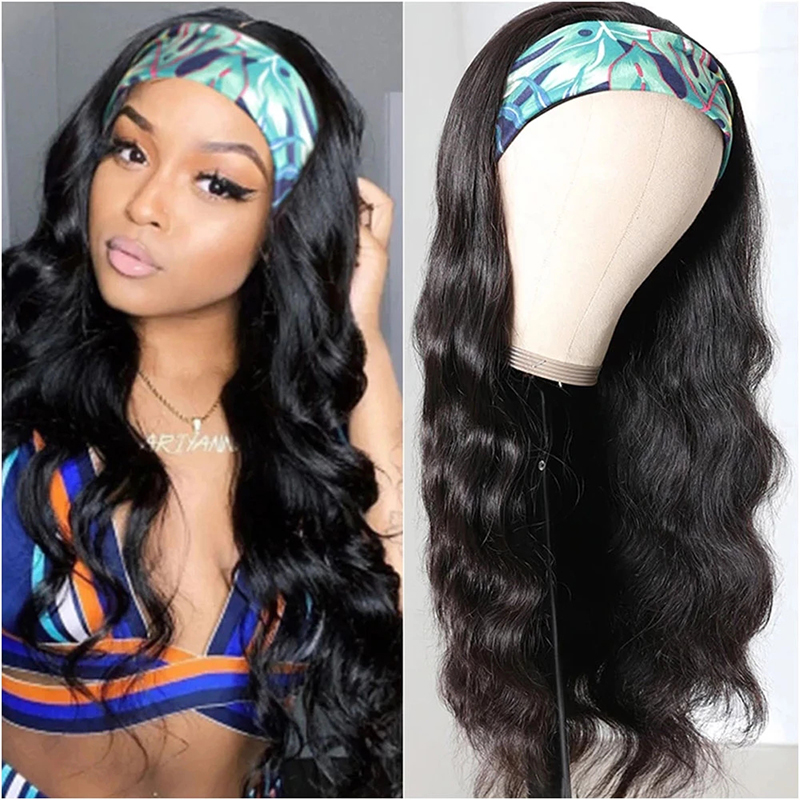 

Gaga queen Body Wave HeadBand Wigs 100% Human Hair Wig Brazilian Body Wave Hair Wig 8-26inch Remy Wavy Human Hair Wig, Natural color