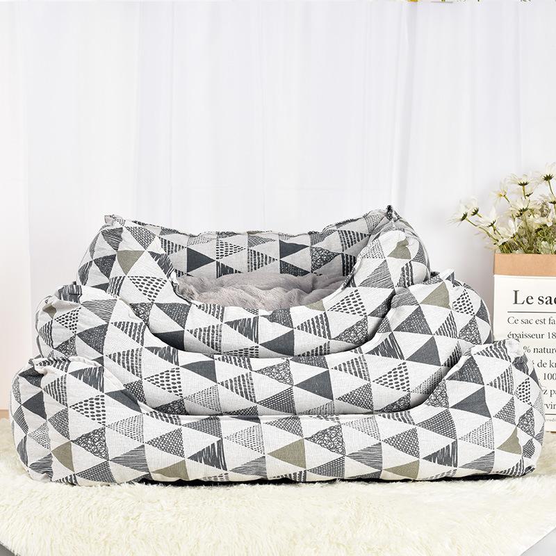 

Breathable All Seasons Dog House Washable Cotton Puppy Sofa Kennel Pet Products Detachable Pet Bed for Small Medium Large Dogs