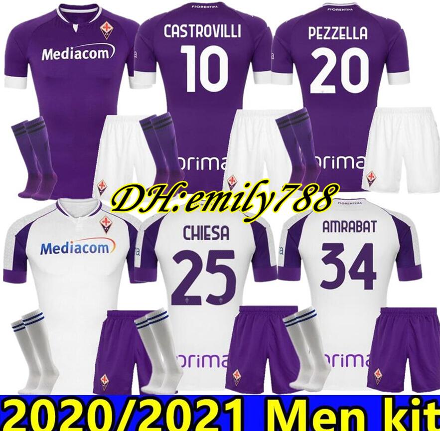 

adult kit 20 21 FIORENTINA SOCCER JERSEYS HOME PEZZELLA CHIESA MILENKOVIC 2020 2021 Ribéry maglia LIROLA PEDRO man SET FOOTBALL SHIRTS, Away