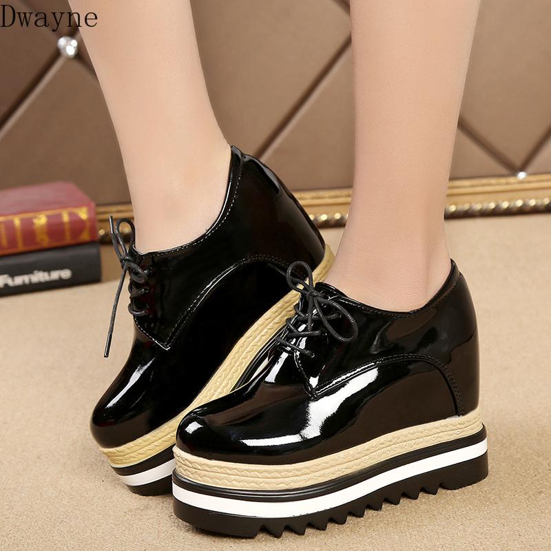 

Increased women's shoes 2021 autumn new wild casual platform 8 cm student wedge single shoes, Red