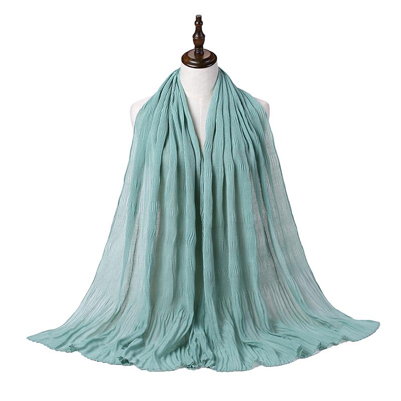 

New Design Fashion Solider Women Scarf Hijab Wrap Crumpled Muslim Headband Wrinkle Scarf/Scarives