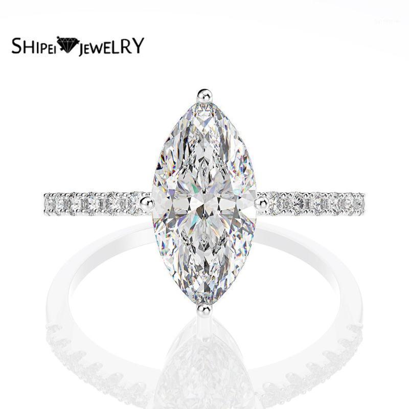 

Shipei Fashion 925Sterling Silver Greated Moissanite Diamonds Marquise Gemstone Wedding Fine Jewelry Engagement White Gold Rings1
