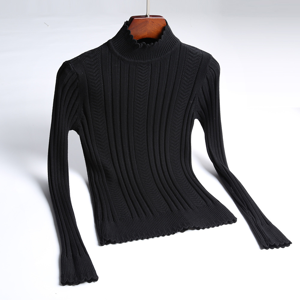 

2021 New Autumn Winter Women Thick Warm Knitted Jumper Top Fashion Rib Slim Female Pullover Sweater Naim, White