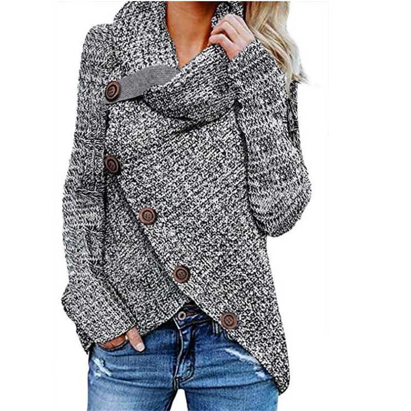

Pieces Goal Button Asymmetric Hem Involvement Pullover Women' Shirt, Dark grey