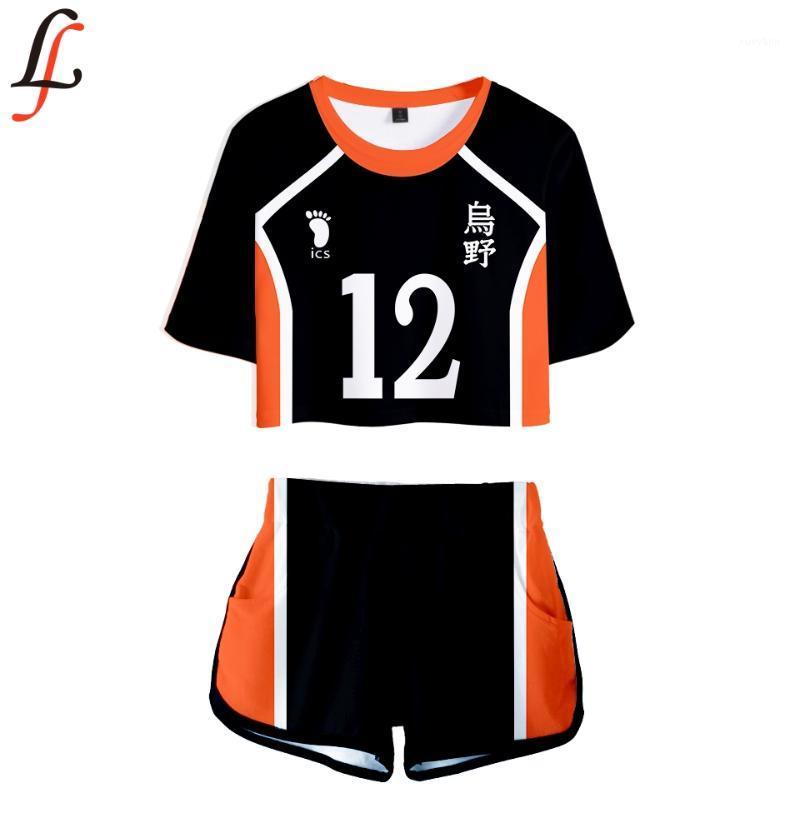 

Volleyball Junior Digital Haikyu!! Suit Sportswear Two-Piece Peyton Moremeer Sexy Short Top and Mid-Rise Shorts Summer Fashion1, Yh05