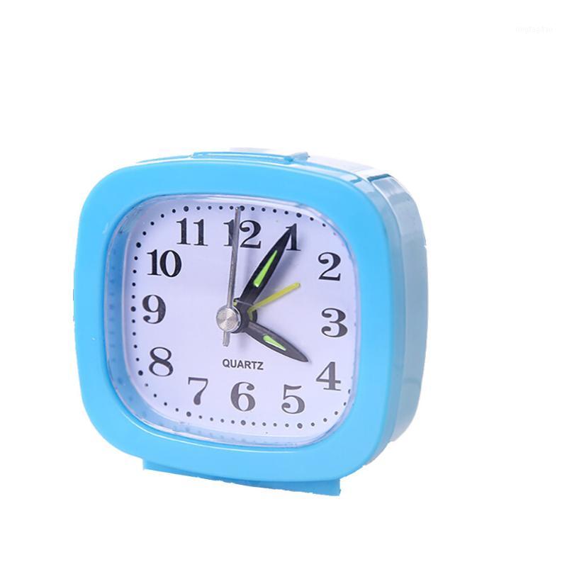 

Aimecor Square Small Bed Compact Travel Quartz Beep Clock Fashion bedside lamp green batteries music kit alarm G7161