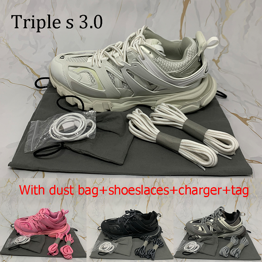 

Best Quality paris Triple S 3.0 led sneakers white orange pink white grey black Fashion running shoes men women basketball trainers, 6.20 us dollars for box