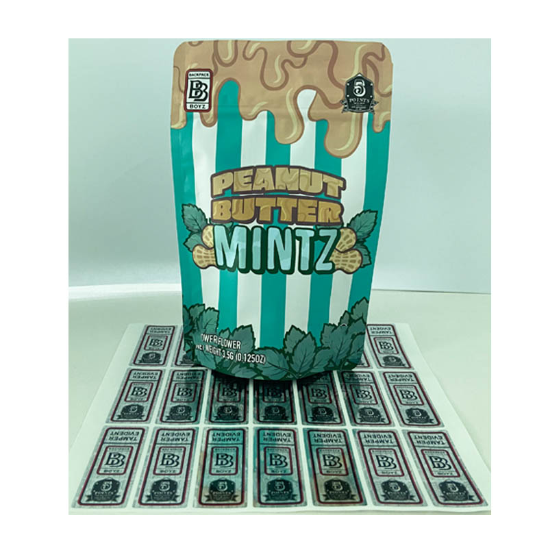 

Backpack boyz Peanut butter mintz stand up aluminum foil packaging bag with resealable ziplock 420 mylar bags
