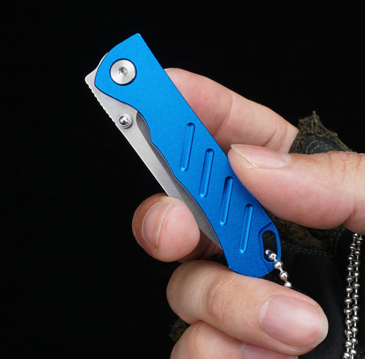 

Great quality light weight aluminum handle d2 sharp blade smooth opening pocket folding hiking hunting camping knife gift tool multifunction