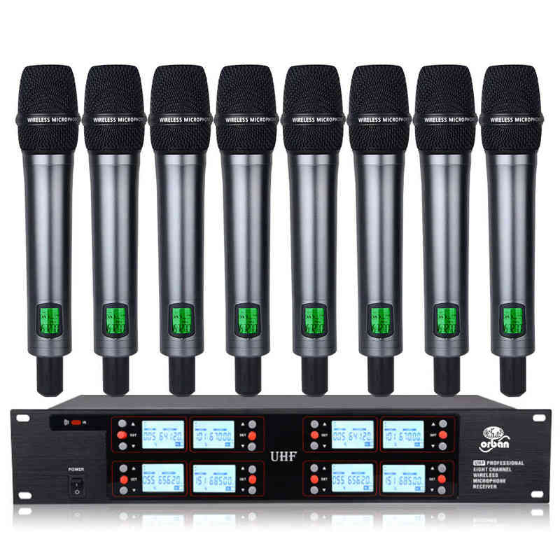 

Professional UHF wireless microphone 8 channel handheld microphone school speech stage performance professional microphone W220314
